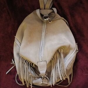 REBECCA MINKOFF SUEDE FRINGE LEATHER BACKPACK